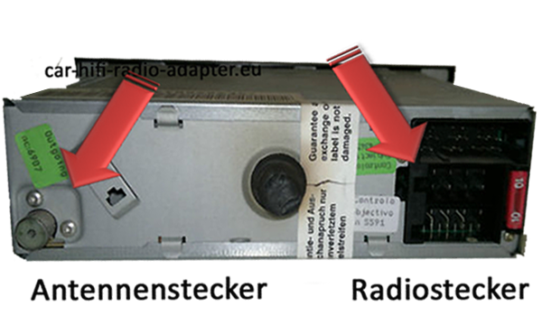 ISO Antennenstecker an der Rückseite des Radios
