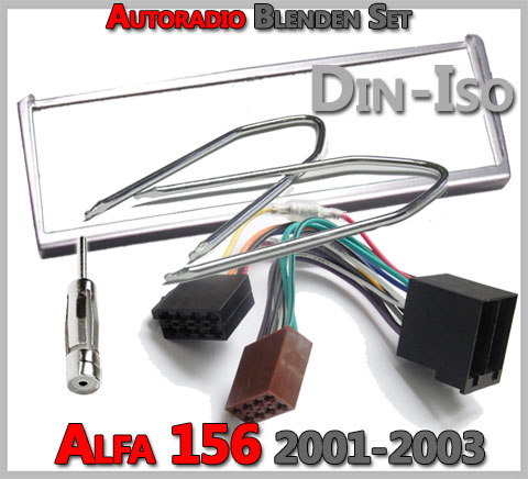 Einbauset Lenkradadapter DIN Autoradio für Alfa Romeo 156 ab 2003 silber 
