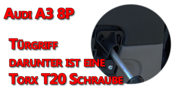 Audi A3 8P Türverkleidung Türgriff Schraube lösen