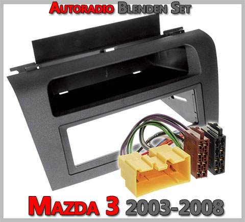 Typ BK Mazda 3 ab 10/2003 bis 2008 Doppel-DIN Blende Radioadapter Antenne Set 