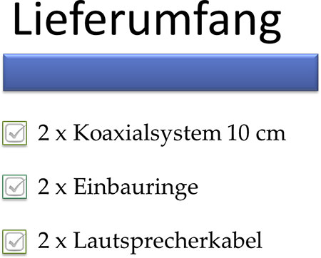 1 x 2 Wege Koaxialsystem 10 cm