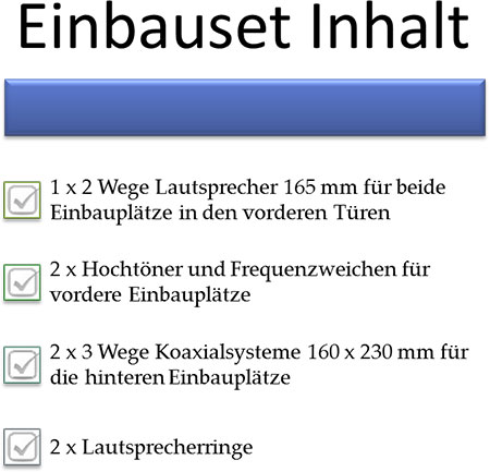 1 x 2 wege lautsprecher vorne 6x9 hinten