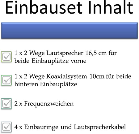 1 x 2 wege lautsprecher vorne koaxiallsystem 10cm hinten