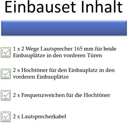 1 x 2 wege lautsprecher vorne ohne ringe