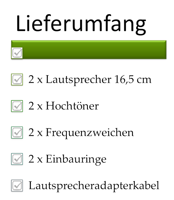 Lieferumfang 2 Wege System