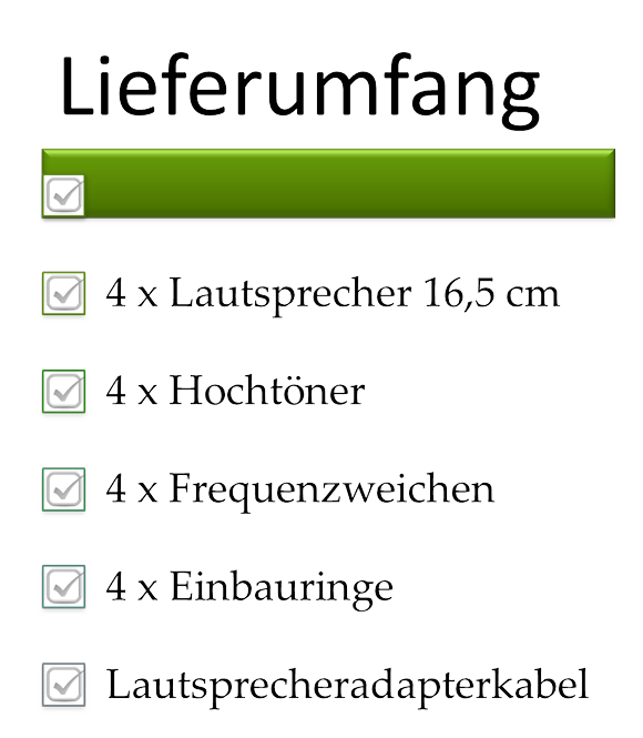 Lieferumfang 2 x 2 Wege Lautsprechersystem