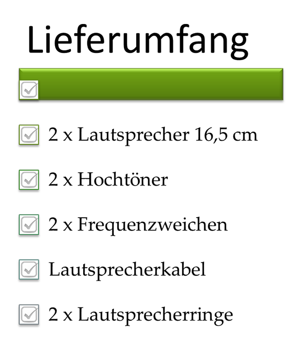 Lieferumfang 2 Wege System