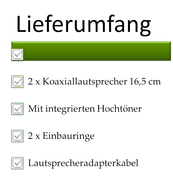 Lieferumfang 2 Wege Koaxiallautsprecher