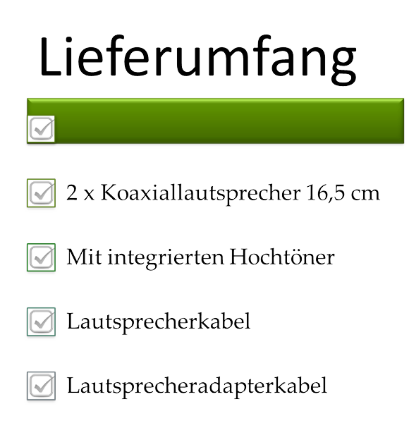 Lieferumfang 2 Wege Koaxiallautsprecher