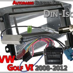 VW Golf VI Autoradio Blenden Set 2 DIN mit Antennen Diversity