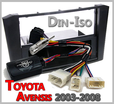 Autoradio Radioblende Adapter Kabel Set für Toyota Avensis T25 ab 2003 mit Fach 